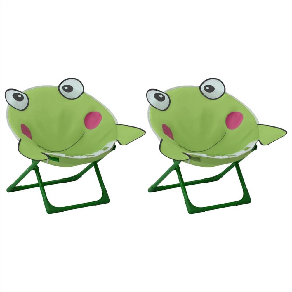 

Kids' Garden Chairs 2 pcs Green Fabric