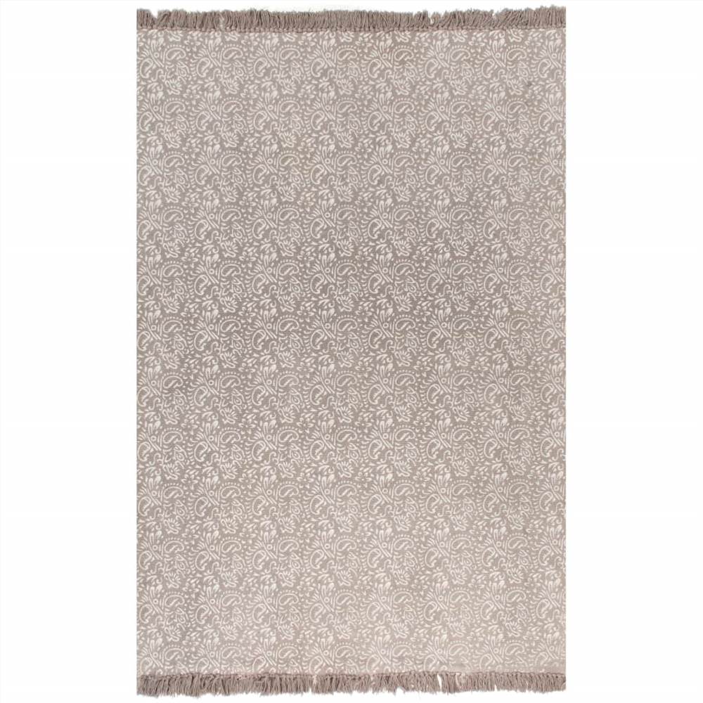 Kilim Rug Cotton 120x180 cm with Pattern Taupe