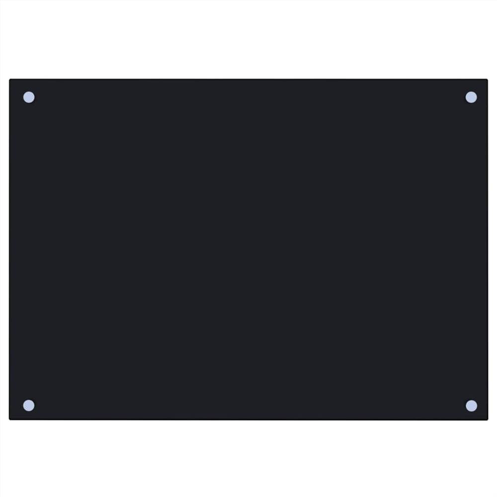 Kitchen Backsplash Black 70x50 cm Tempered Glass