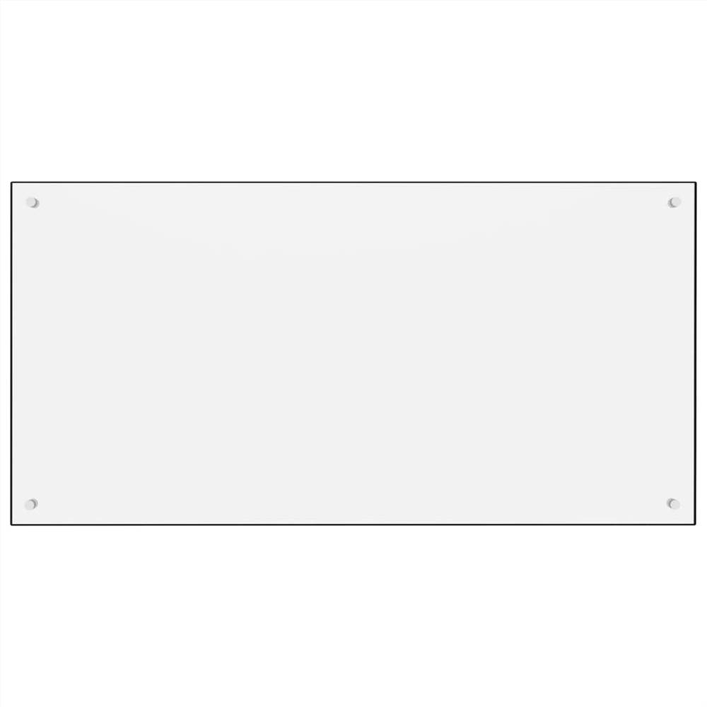 Kitchen Backsplash White 120x60 cm Tempered Glass