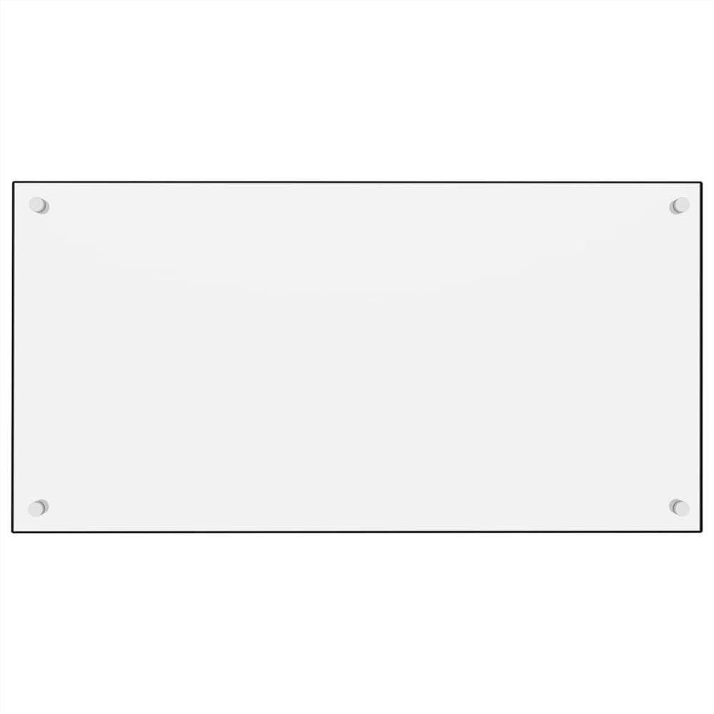 Kitchen Backsplash White 80x40 cm Tempered Glass