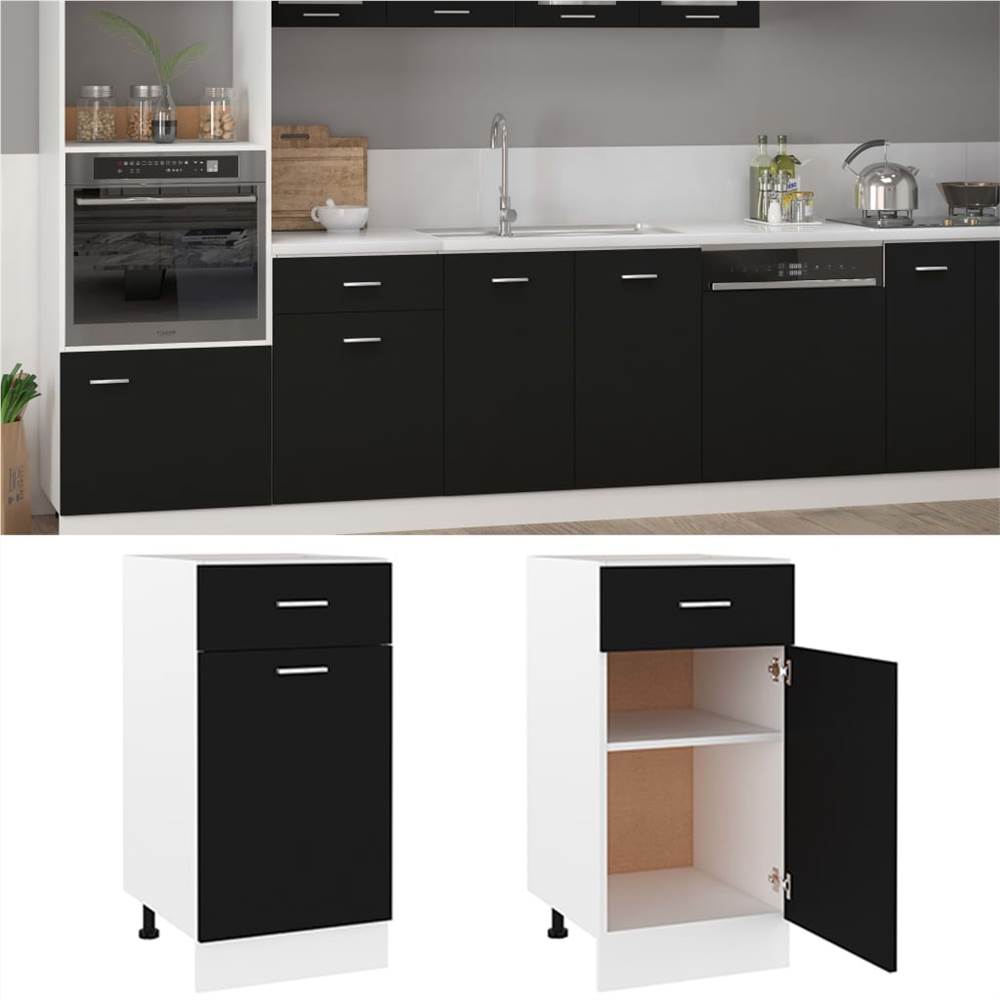 

Kitchen Cabinet Black 40x46x81.5 cm Chipboard