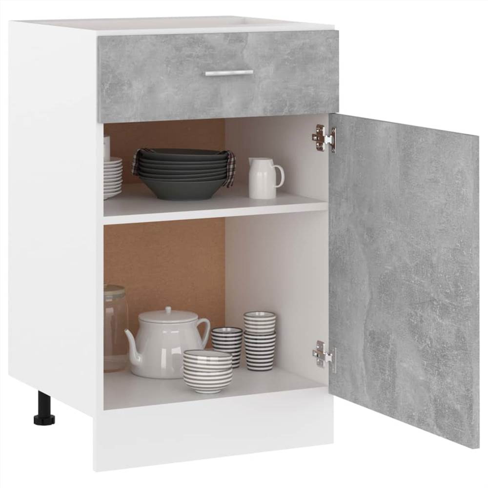 Kitchen Cabinet Concrete Grey 50x46x81.5 cm Chipboard