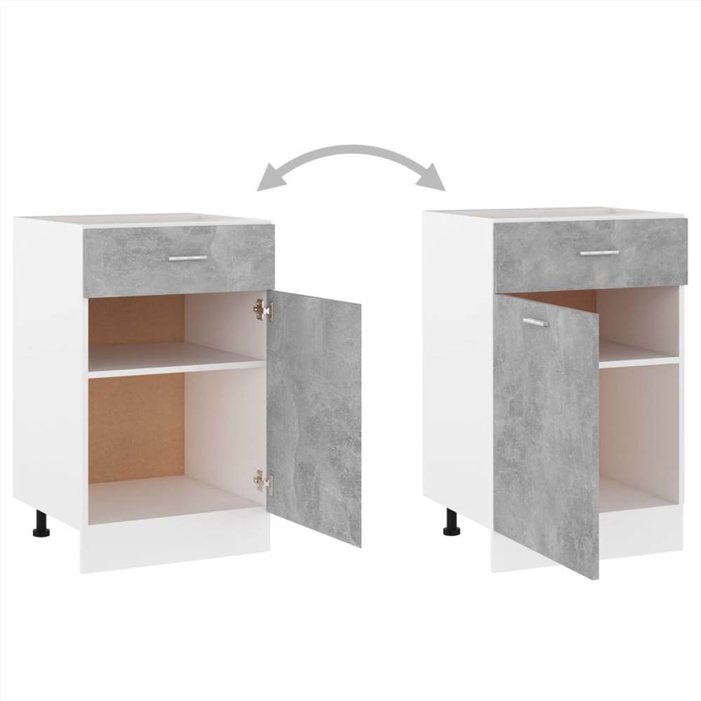 Kitchen Cabinet Concrete Grey 50x46x81.5 cm Chipboard