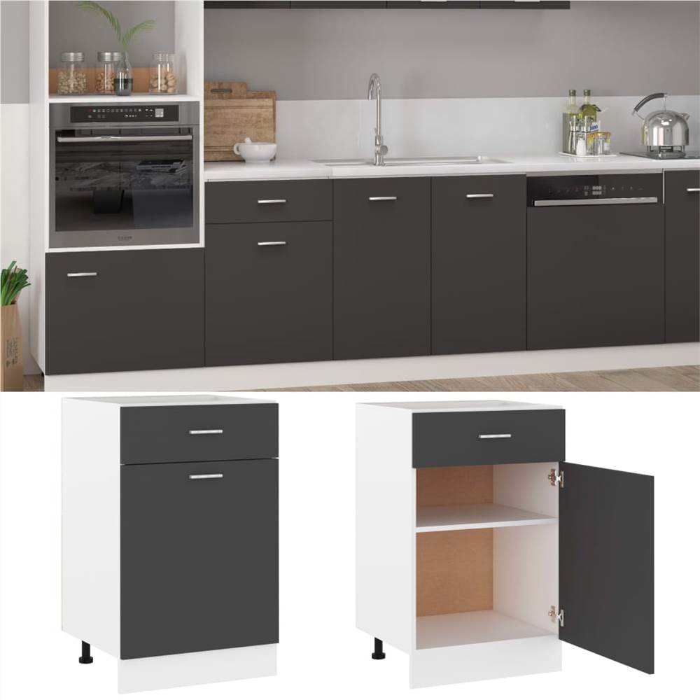 

Kitchen Cabinet Grey 50x46x81.5 cm Chipboard