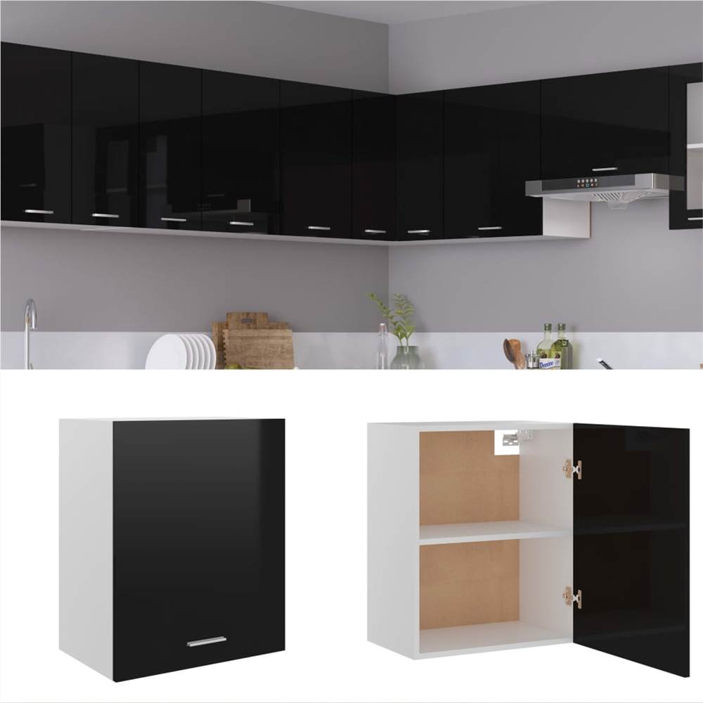 

Kitchen Cabinet High Gloss Black 50x31x60 cm Chipboard