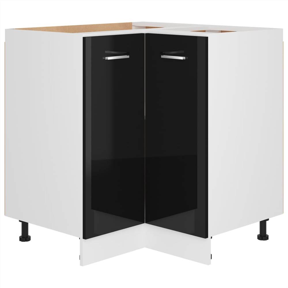 Kitchen Cabinet High Gloss Black 75.5x75.5x80.5 cm Chipboard