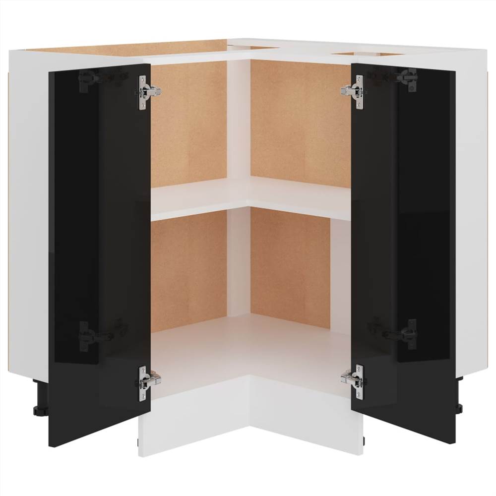 Kitchen Cabinet High Gloss Black 75.5x75.5x80.5 cm Chipboard