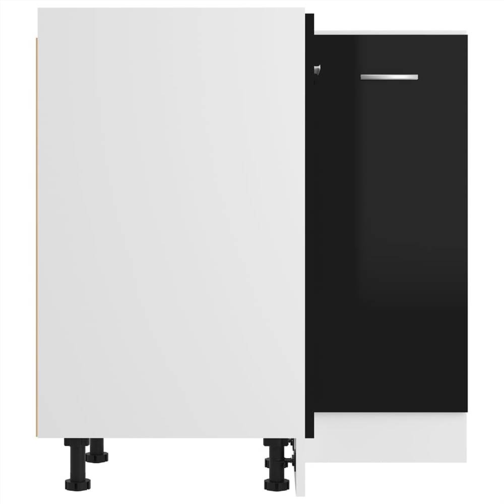 Kitchen Cabinet High Gloss Black 75.5x75.5x80.5 cm Chipboard