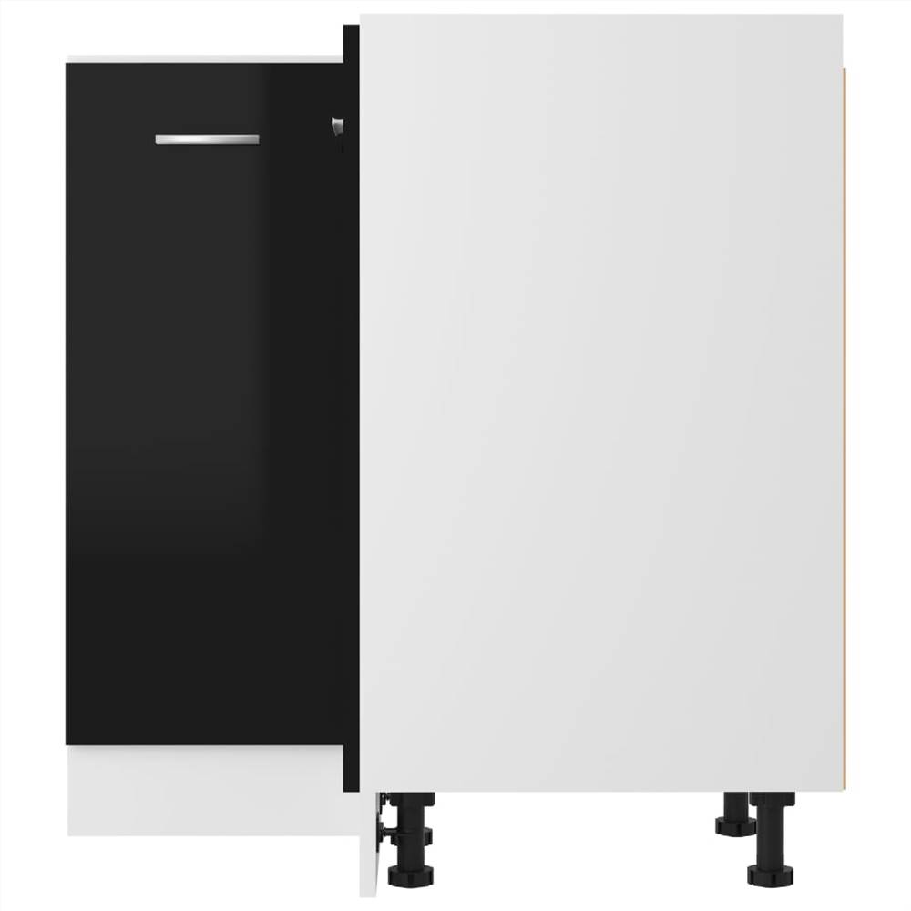 Kitchen Cabinet High Gloss Black 75.5x75.5x80.5 cm Chipboard