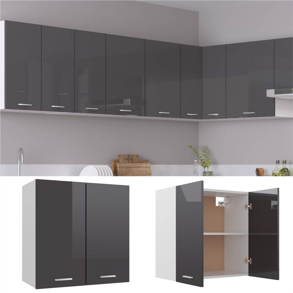 

Kitchen Cabinet High Gloss Grey 60x31x60 cm Chipboard