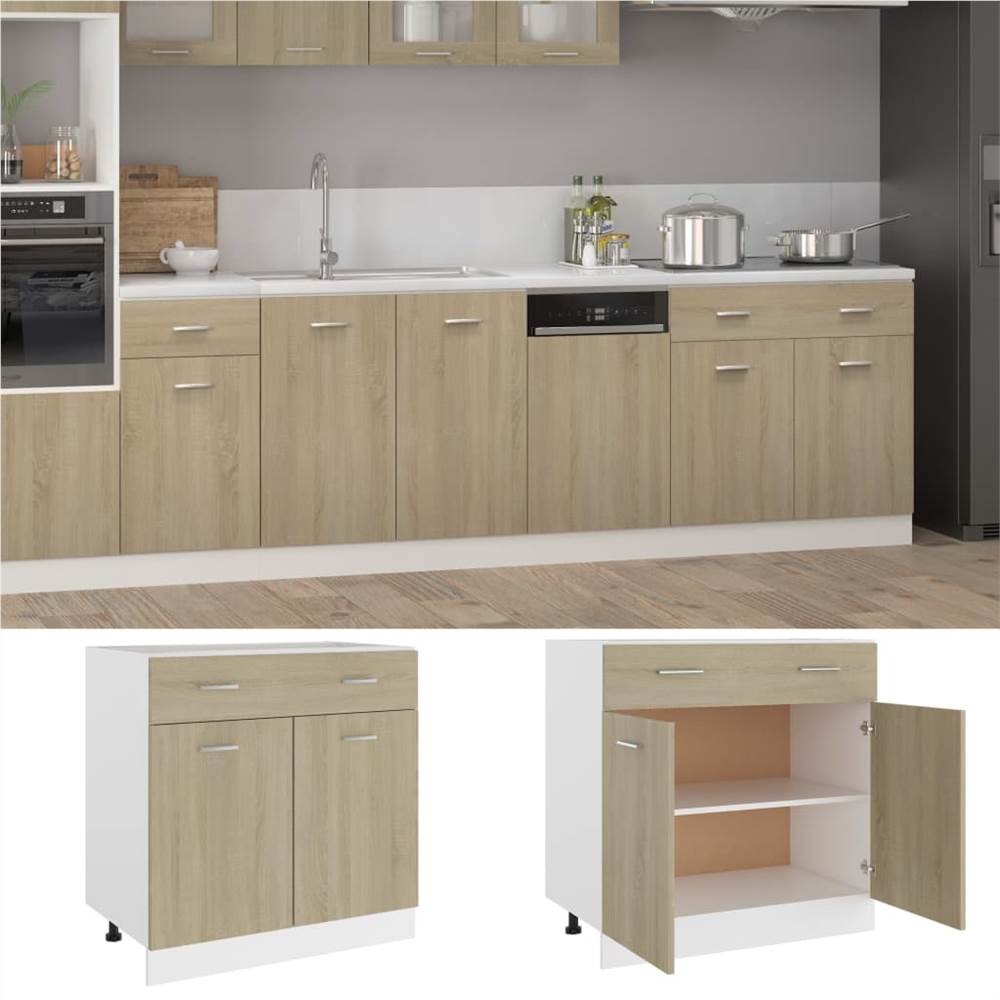 

Kitchen Cabinet Sonoma Oak 80x46x81.5 cm Chipboard