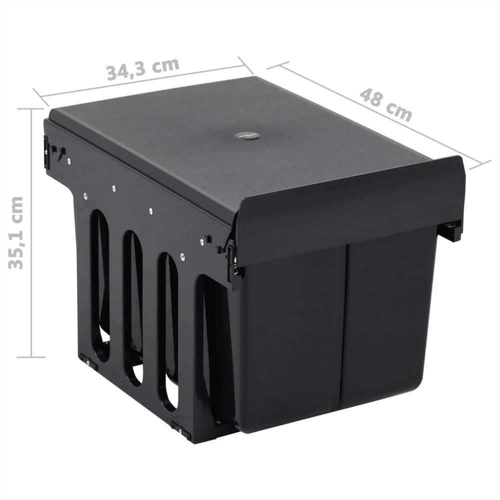 Kitchen Cupboard Pull-out Recycled Dustbin Soft-Close 36 L