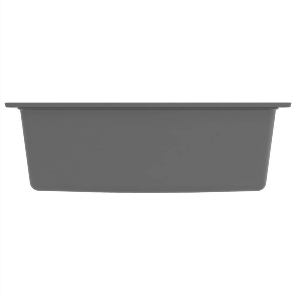 Kitchen Sink with Overflow Hole Grey Granite