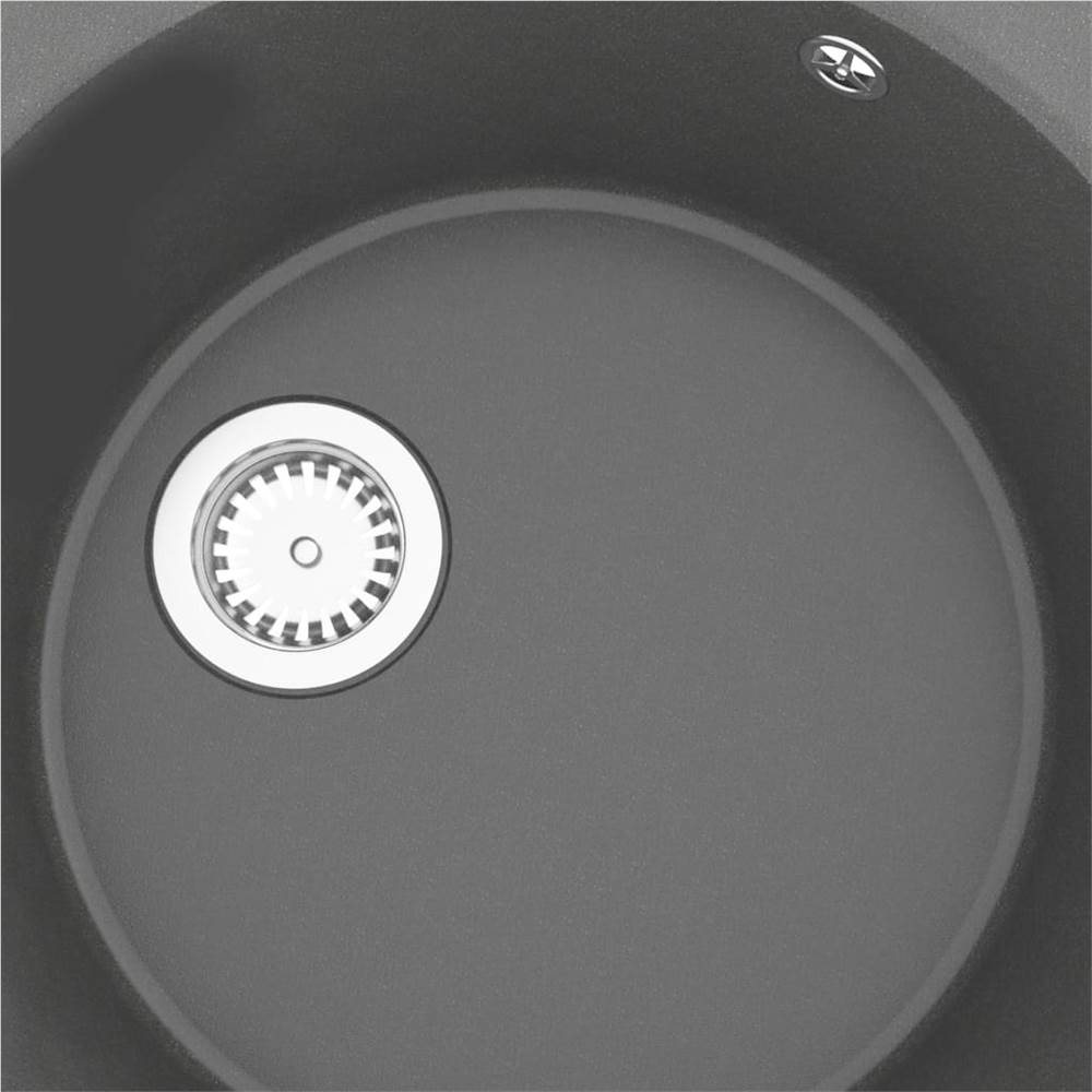 Kitchen Sink with Overflow Hole Grey Granite