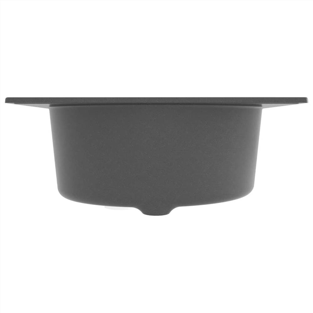 Kitchen Sink with Overflow Hole Grey Granite