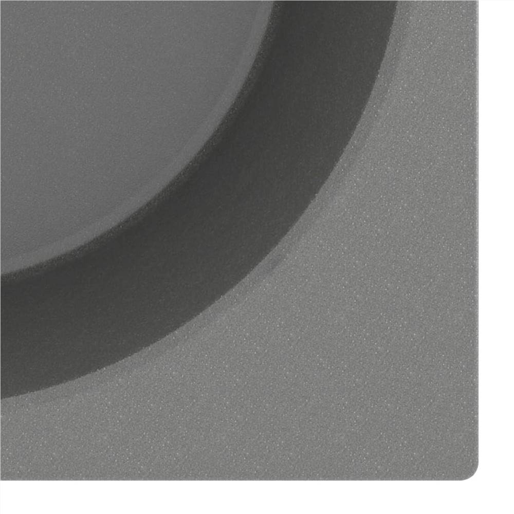 Kitchen Sink with Overflow Hole Grey Granite