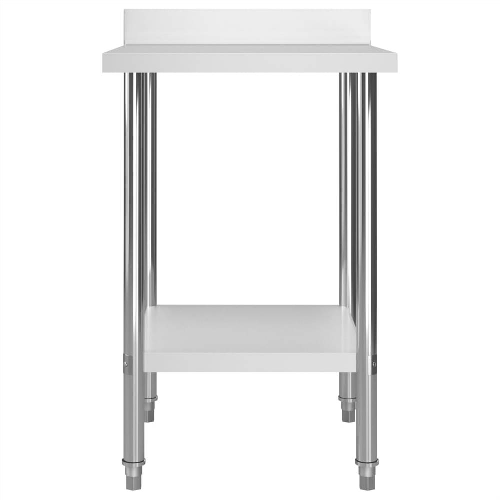 Kitchen Work Table with Backsplash 60x60x93 cm Stainless Steel