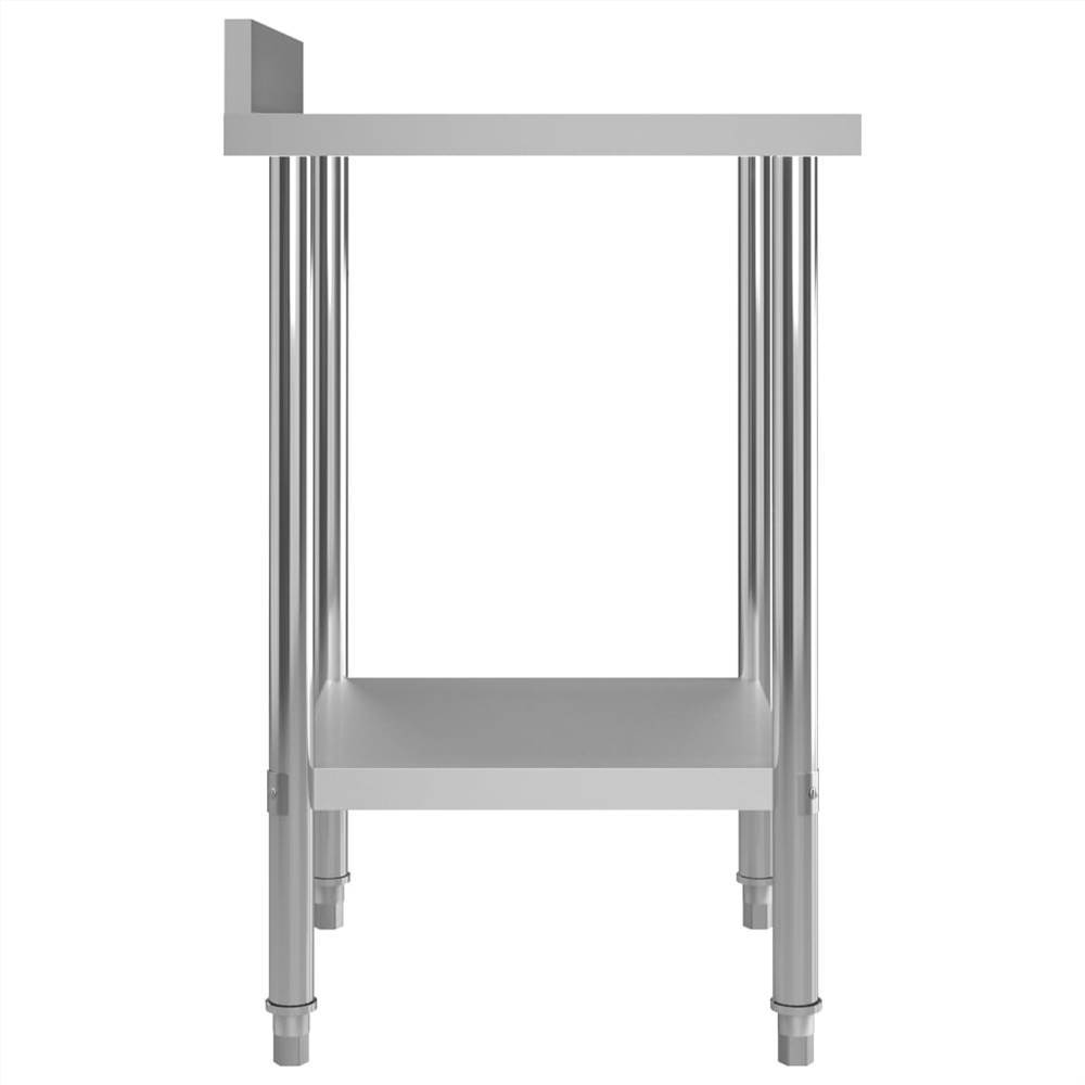 Kitchen Work Table with Backsplash 60x60x93 cm Stainless Steel