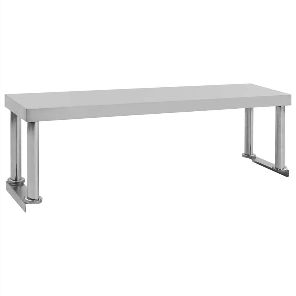 Kitchen Work Table with Overshelf 120x60x120 cm Stainless Steel
