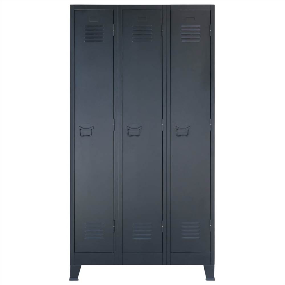 Locker Cabinet Metal Industrial Style 90x45x180 cm