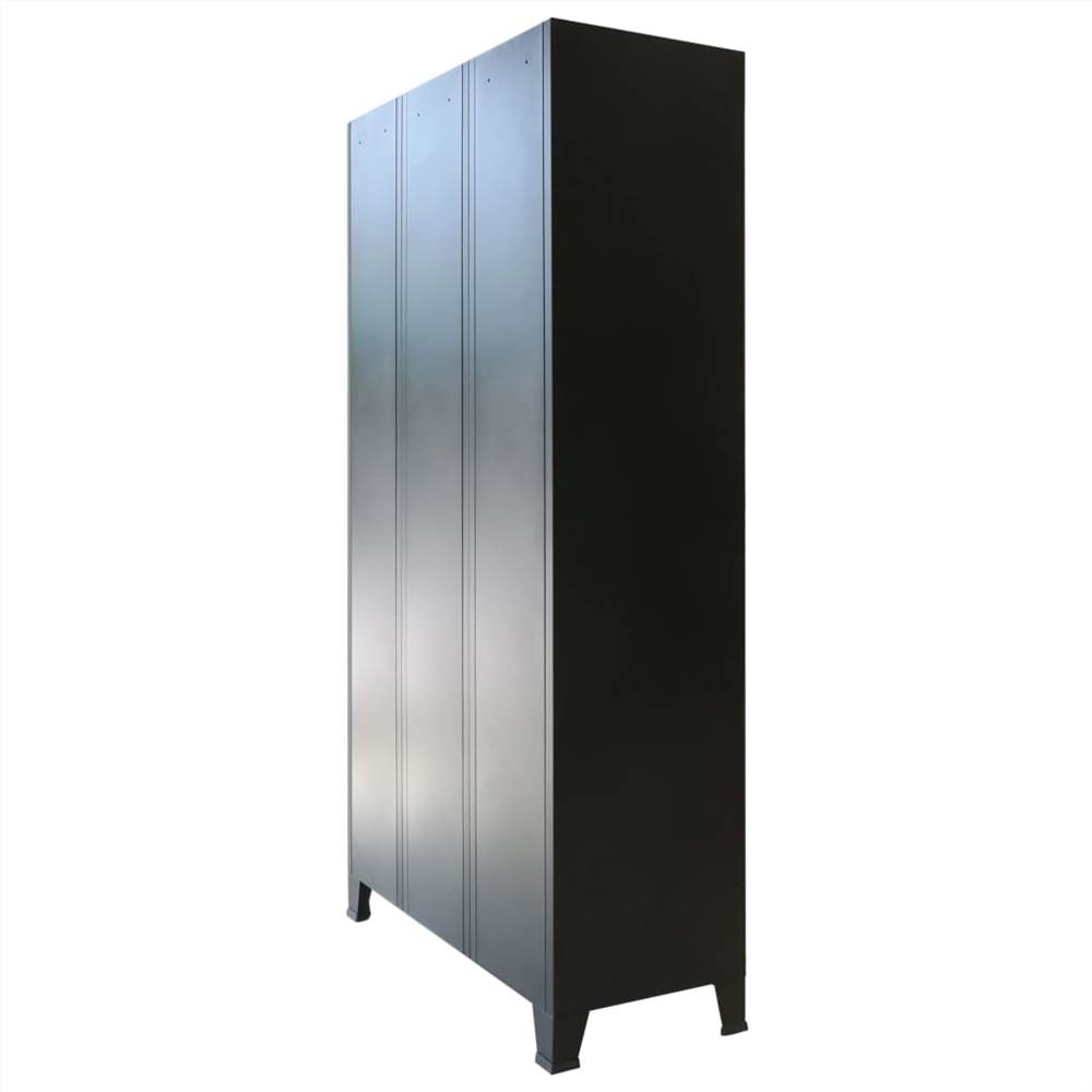 Locker Cabinet Metal Industrial Style 90x45x180 cm