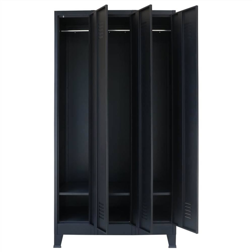Locker Cabinet Metal Industrial Style 90x45x180 cm