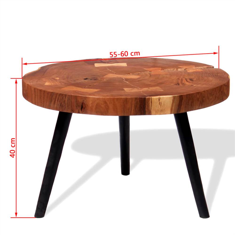 Log Coffee Table Solid Acacia Wood (55-60)x40 cm