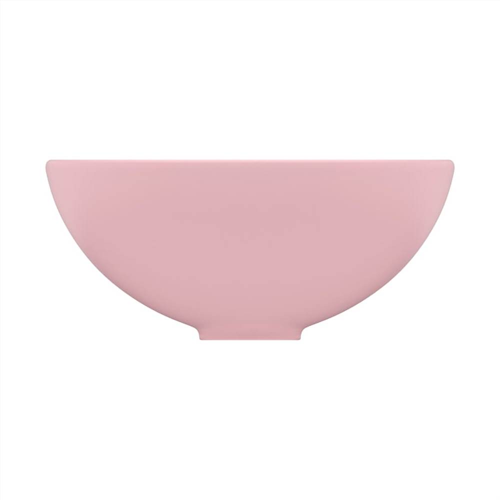 Luxury Bathroom Basin Round Matt Pink 32.5x14 cm Ceramic