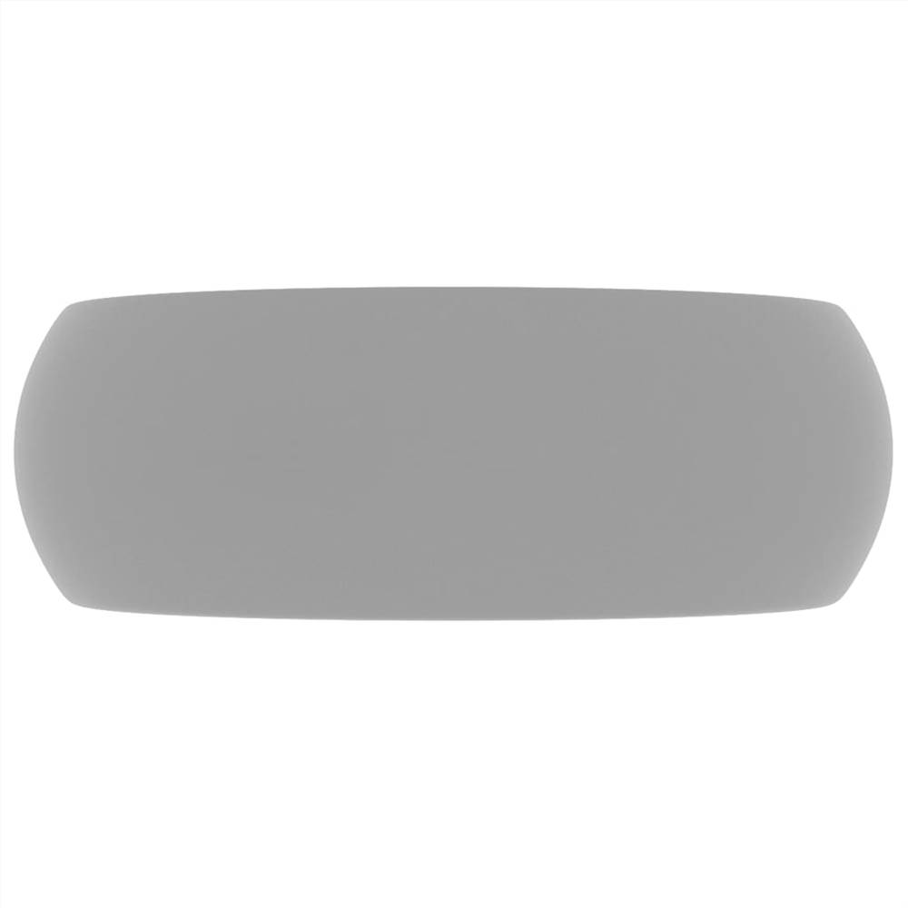 Luxury Wash Basin Round Matt Light Grey 40x15 cm Ceramic