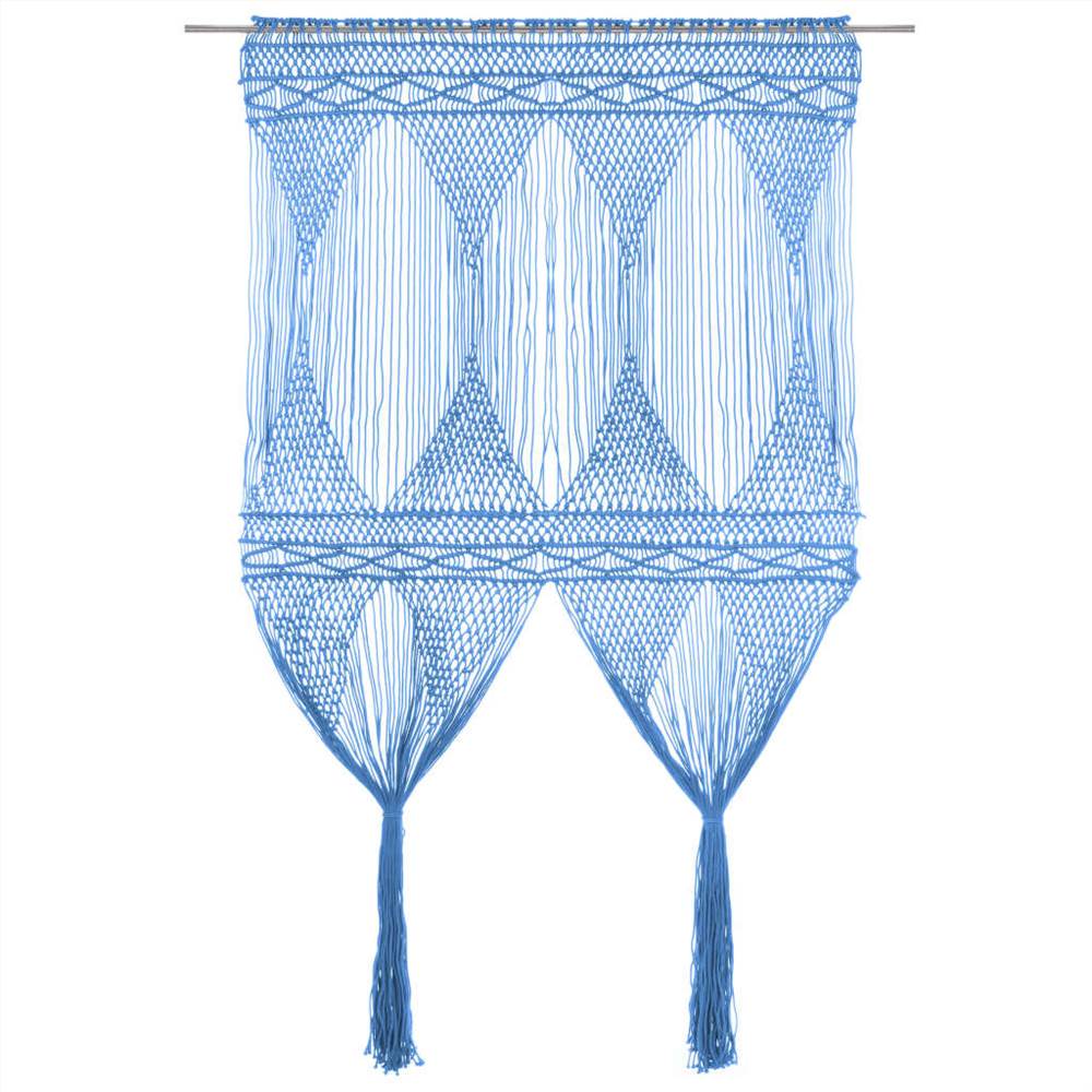 

Macrame Curtain Blue 140x240 cm Cotton