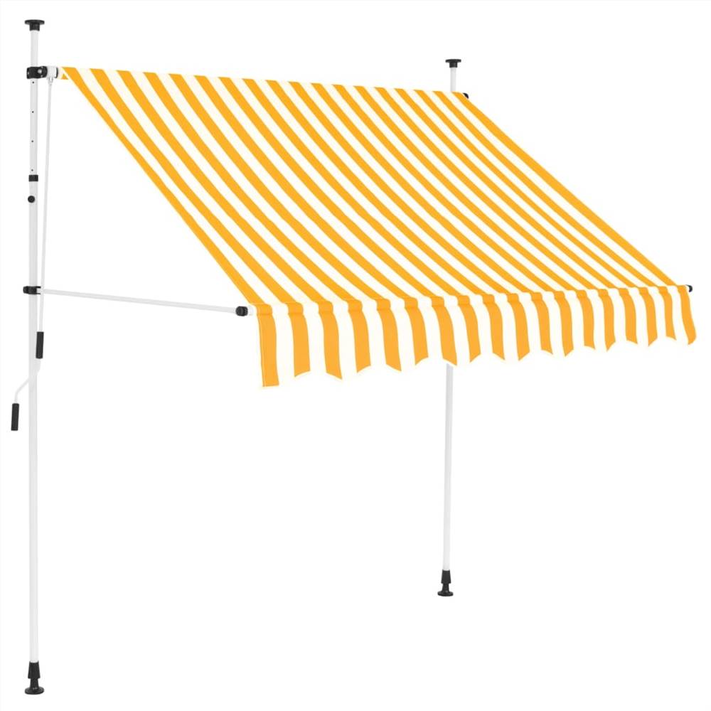 

Manual Retractable Awning 150 cm Yellow and White Stripes