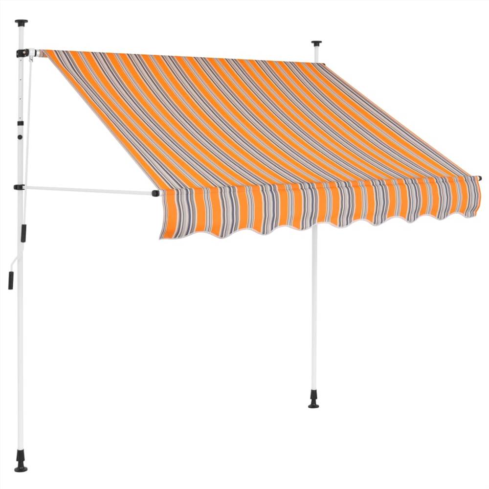 

Manual Retractable Awning 200 cm Yellow and Blue Stripes