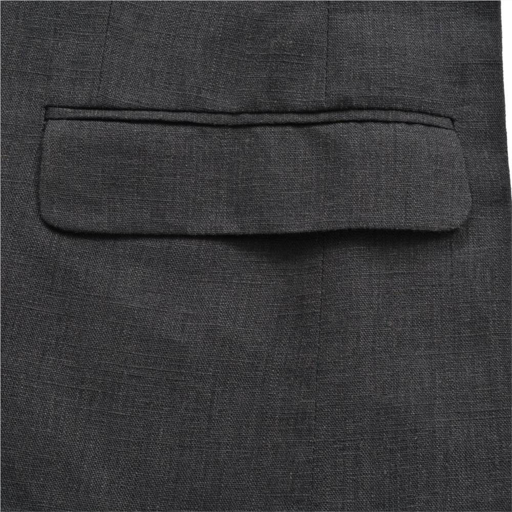 Mens 2 Piece Linen Suit Size 46 Dark Grey