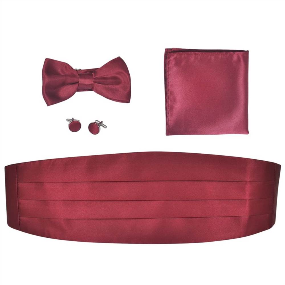 Unisex Men's Women's Solid SILK RED Wedding Cummerbund & Bow Tie Set-Brand New! 