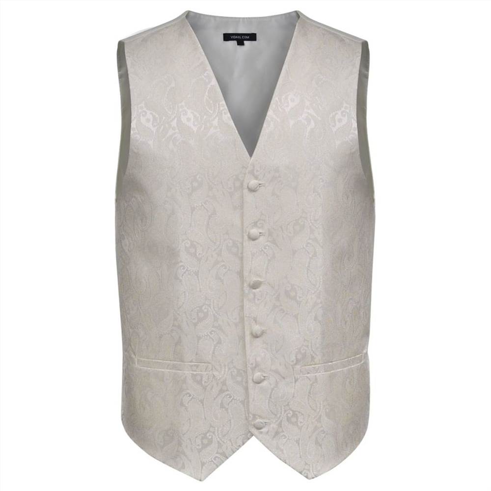 Men's Paisley Wedding Waistcoat Set Size 56 Cream