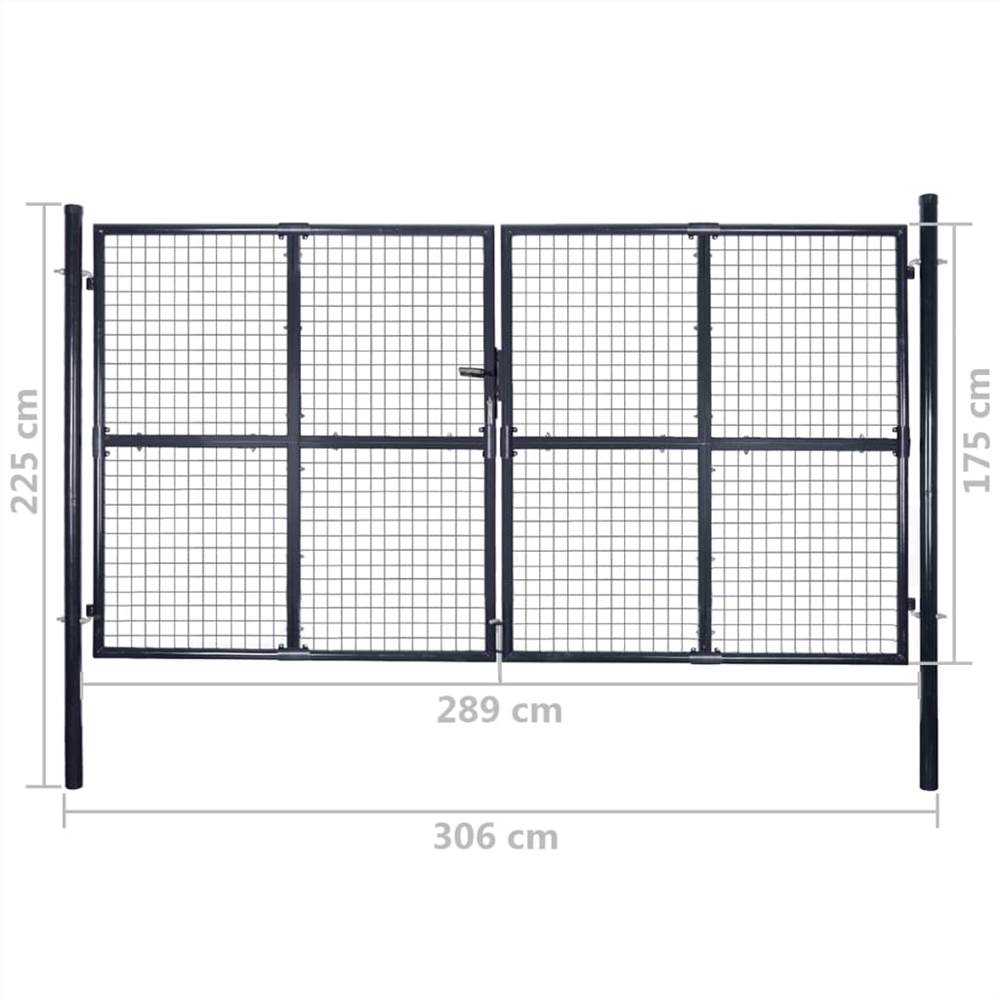 Mesh Garden Gate Galvanised Steel 289x175 cm Grey