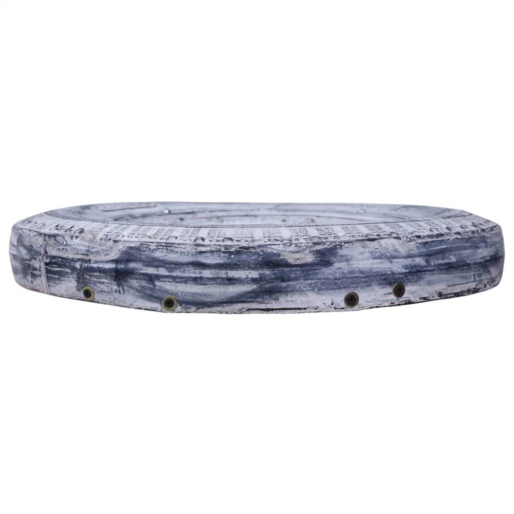 Mirror White 50 cm Reclaimed Rubber Tyre