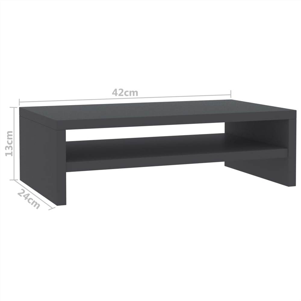 Monitor Stand Grey 42x24x13 cm Chipboard