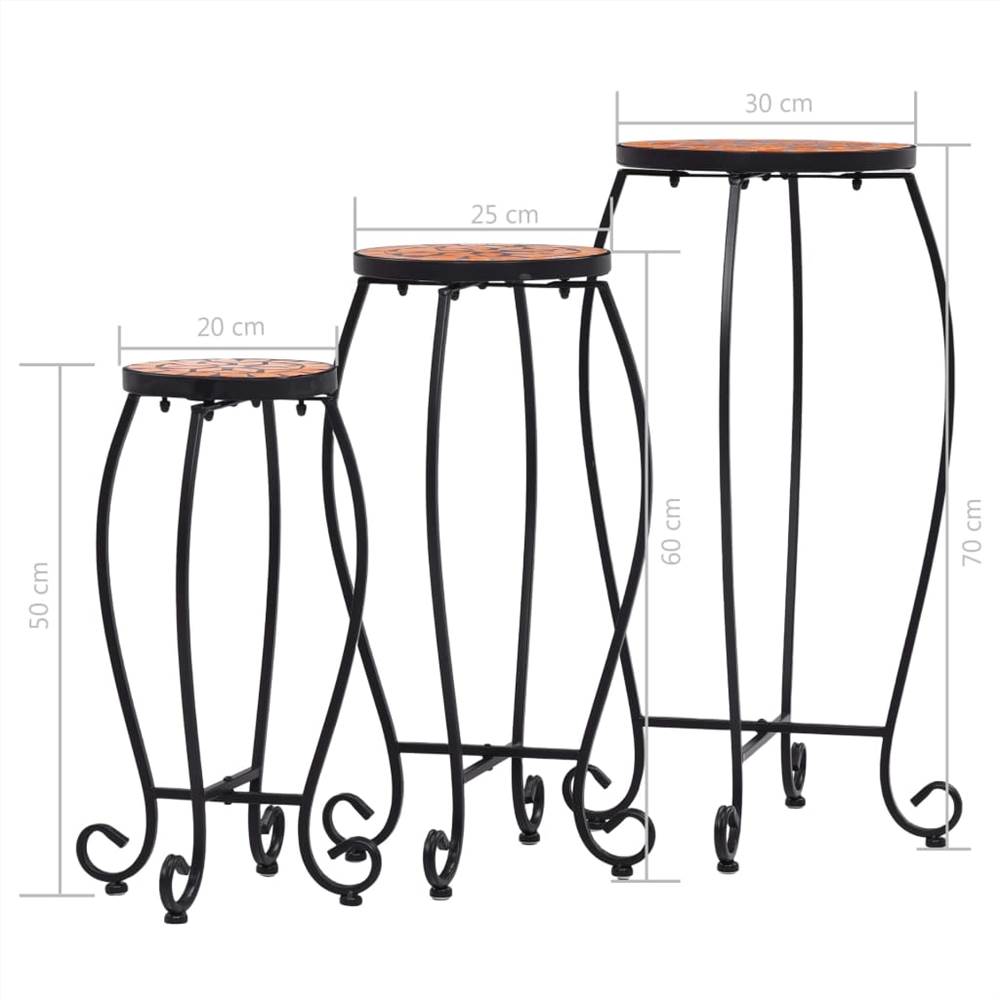 Mosaic Tables 3 pcs Terracotta Ceramic