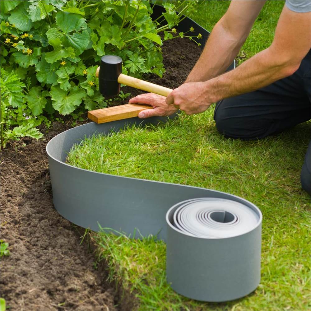 Nature Garden Border Edging 0.15x10 m Grey