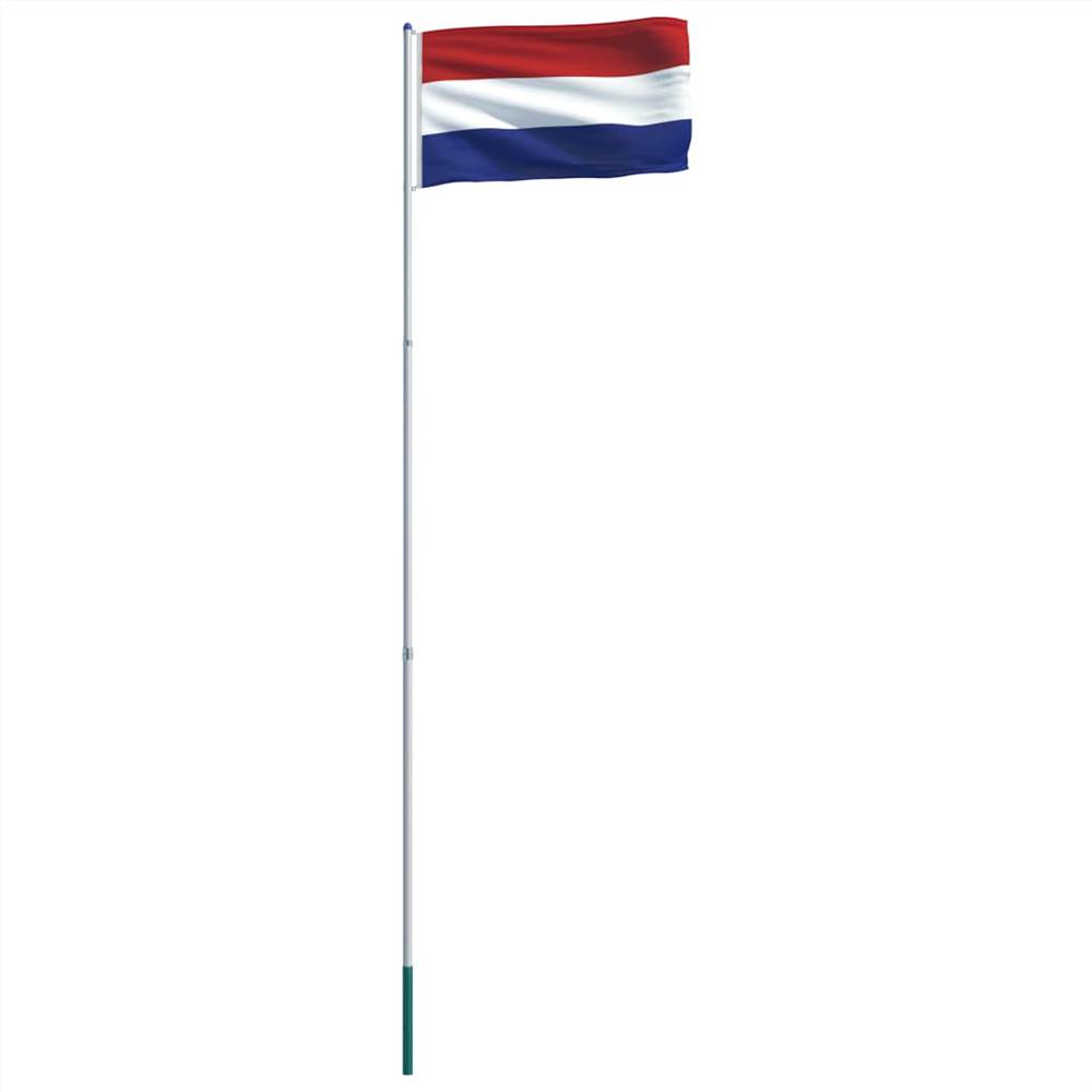 Netherlands Flag and Pole Aluminium 6 m