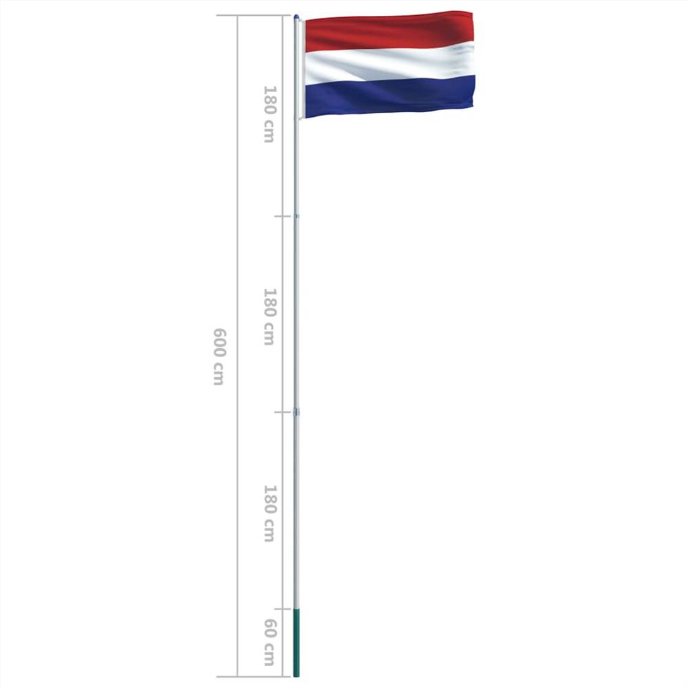Netherlands Flag and Pole Aluminium 6 m