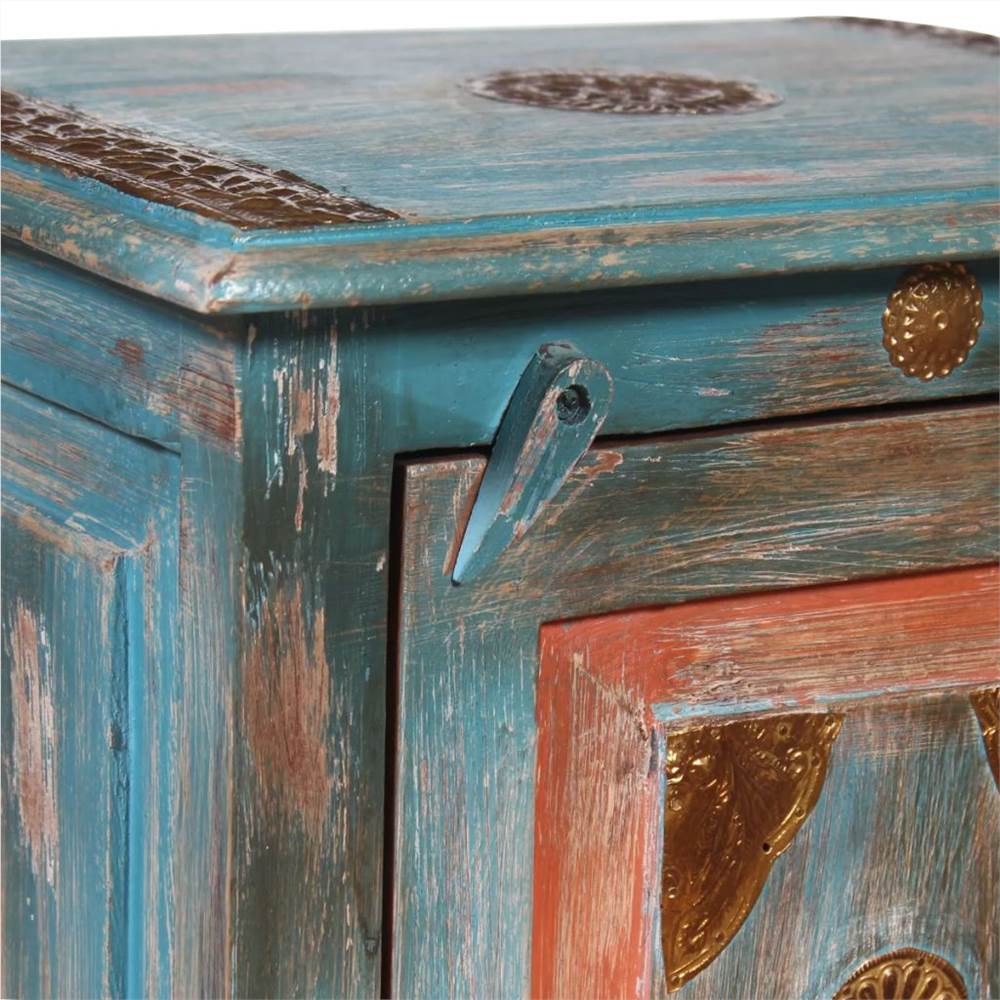 Nightstand Solid Mango Wood Blue