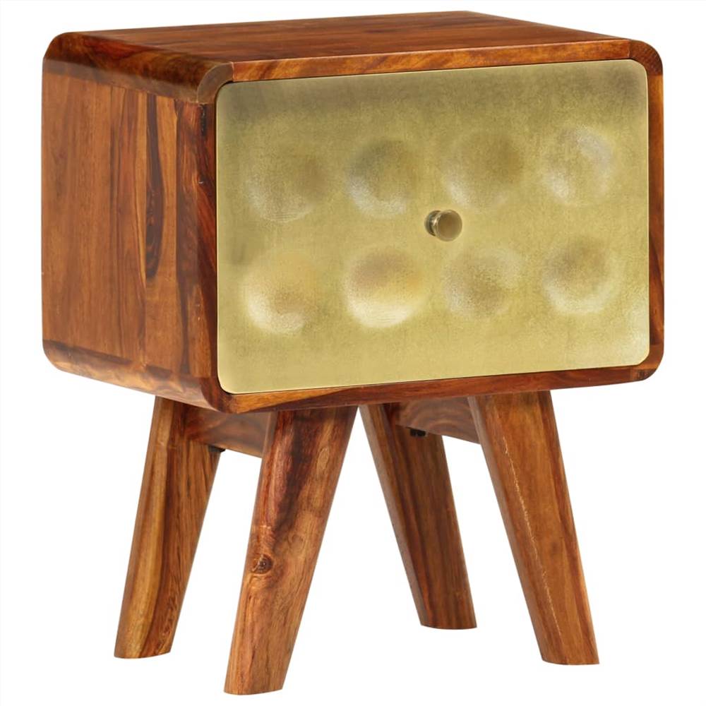 

Nightstand Solid Sheesham Wood with Golden Print 49x40x30 cm