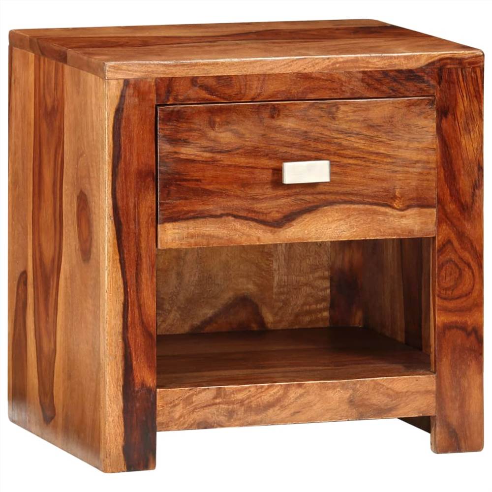 Durable and easy to clean Nightstand With 1 Drawer Solid Sheesham Wood