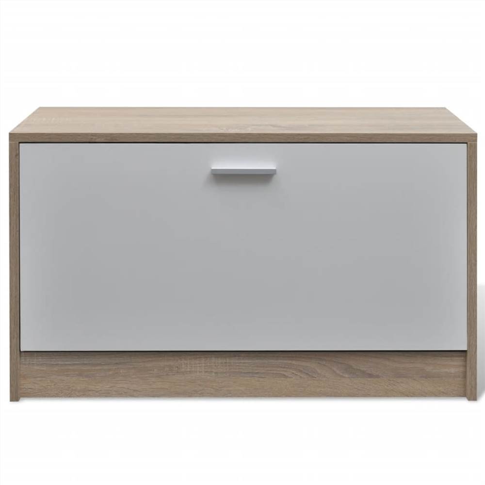Oak And White 3-in-1 Wooden Shoe Cabinet Set 16 Oak and White 3-in-1 Wooden Shoe Cabinet Set