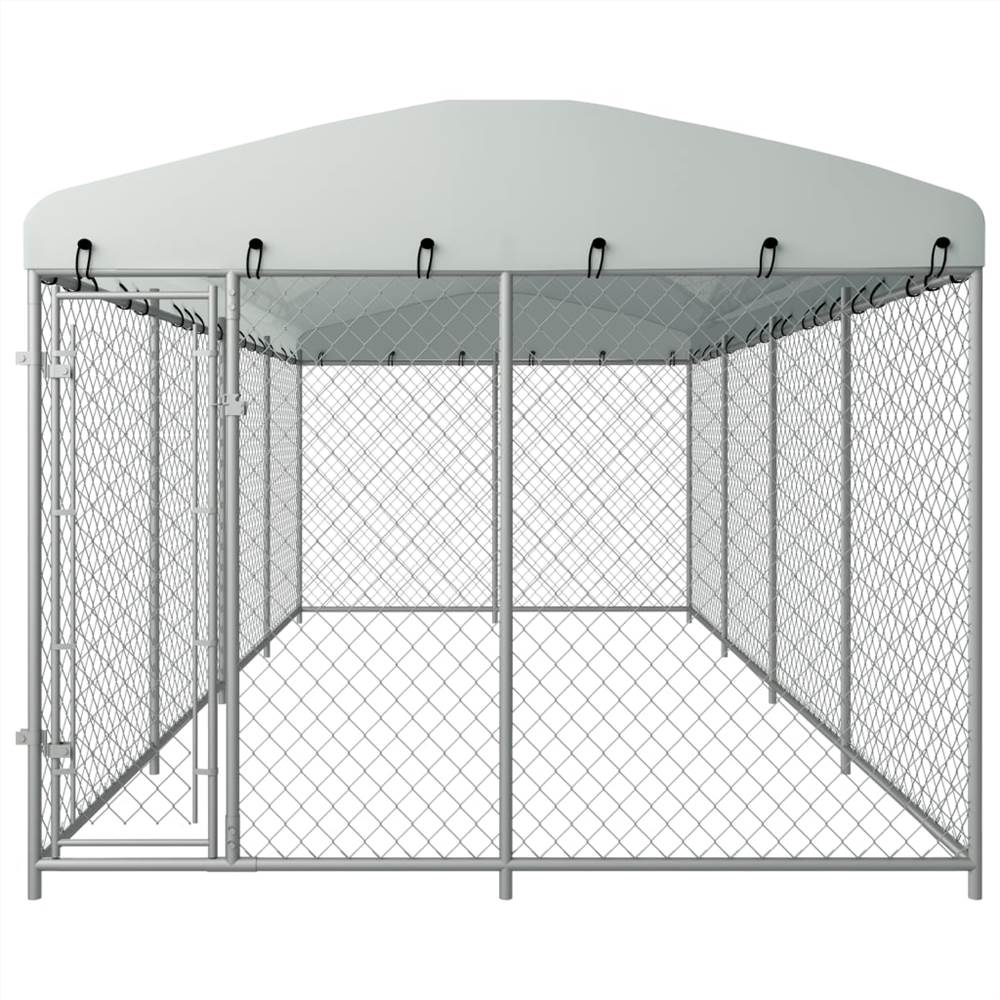 Outdoor Dog Kennel with Roof 8x4x2 m