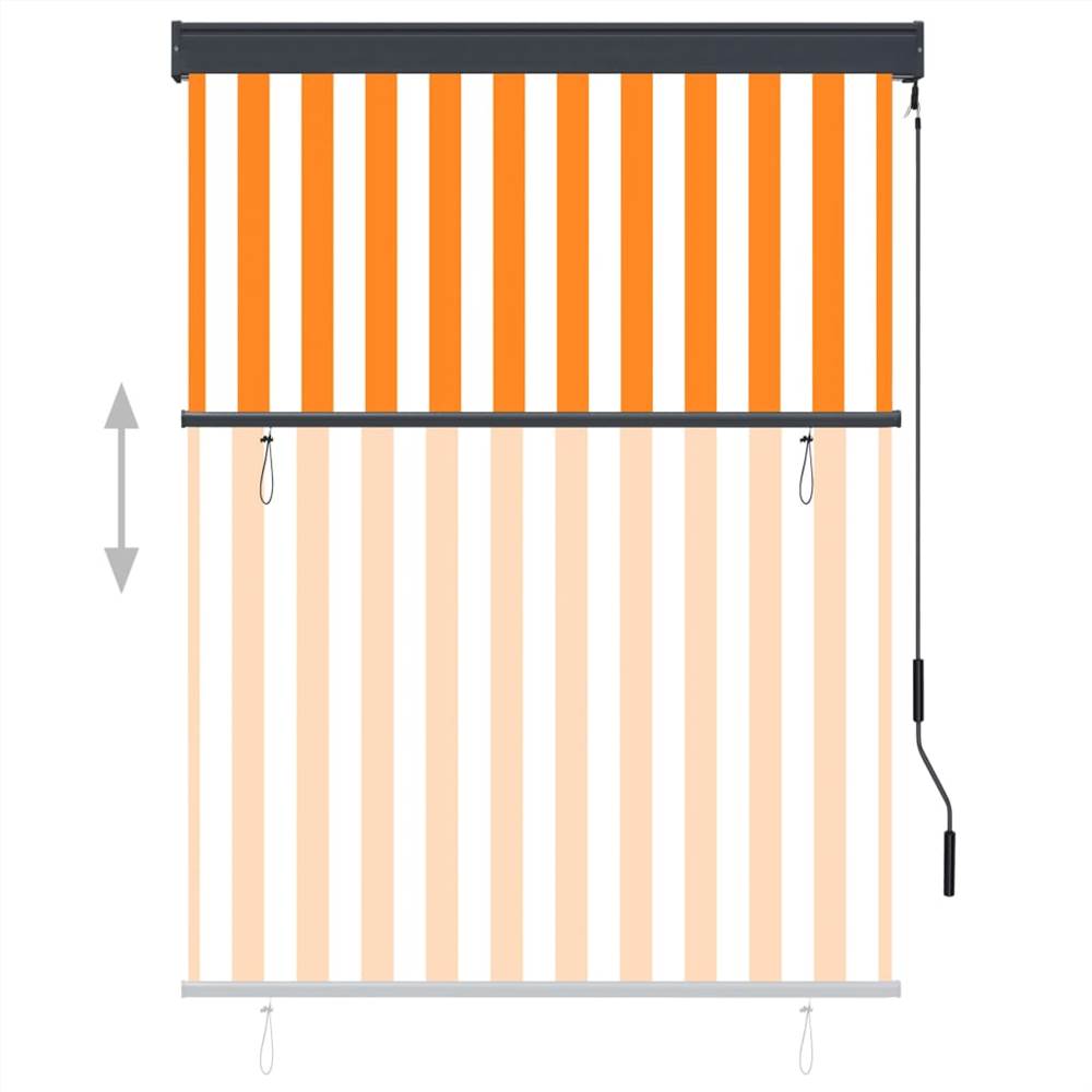 Outdoor Roller Blind 120x250 cm White and Orange