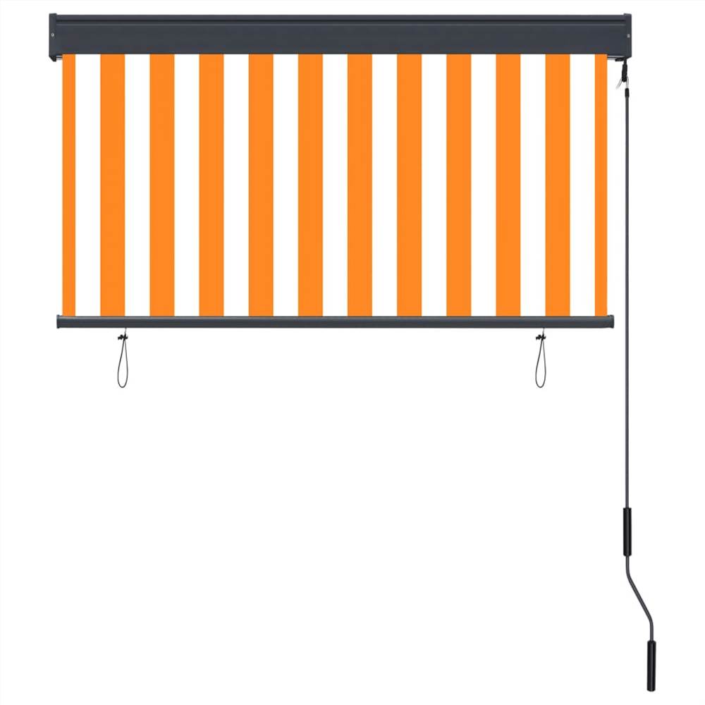 Outdoor Roller Blind 120x250 cm White and Orange